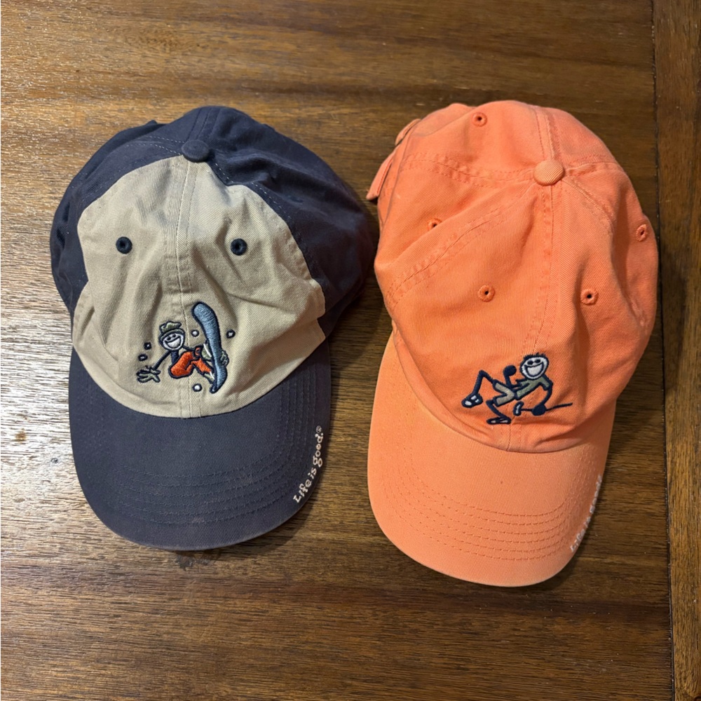 Life Is Good Hat Bundle Orange and Navy Blue